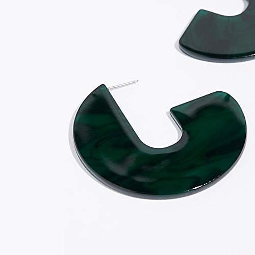 VVSBAOZI Crystal Stud Earrings Exaggerated Earrings Big Name Acetate Plate Earrings Exaggerated Personality Earrings Europe and The United States, Green