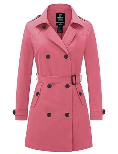 wantdo Women's Waterproof Trench Coat Classic Lapel Outerwear Coat with Belt