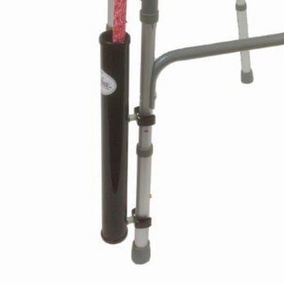 CaneTUBE® Cane Holder for Walker, Rollator and Wheelchair (Black), Walking Cane Attachment for Walkers, Rollators and Wheelchairs with Snap-On Clips and Strap