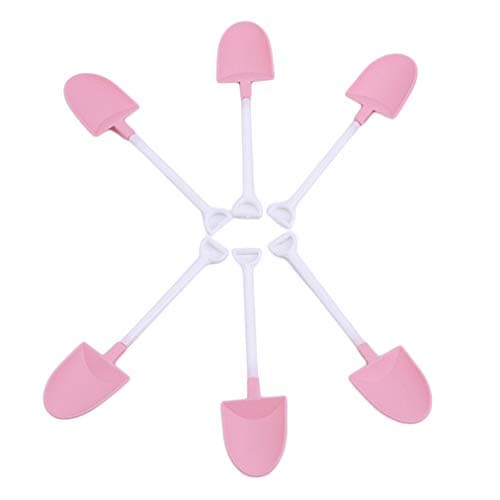 Sevenfly 100Pcs Individual Package Disposable Plastic Shovel Shape Dessert Spoon Mini Ice Cream Plastic Shovel Spoon Pudding Spoon Yogurt Spoon,Color 5