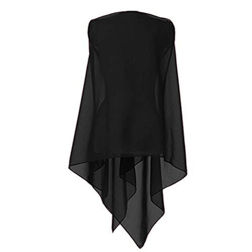 Verabeauty Women Soft Black Chiffon Scarf Evening Shawls and Wraps