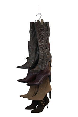 NEW IMPROVED SYSTEM: Boot Stax- Vertical Boot Storage System- 1 Hanging Swivel Rod with 12 Hooks - Includes 6 Boot Hangers (Boot Stax)