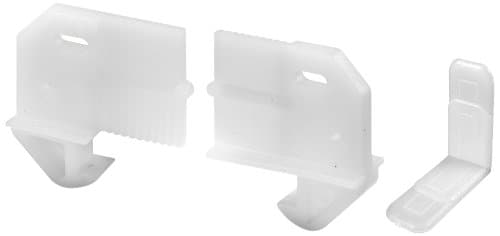 Prime-Line R 7346 Drawer Track Guide and Glides, Adjustable, Plastic Construction, White, Pack of 2