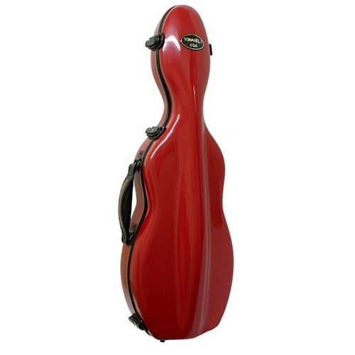 Violin Case 'Tonareli' 4/4 Full Size Burgandy Fiberglass Hard Case w/ Attachable Music Case
