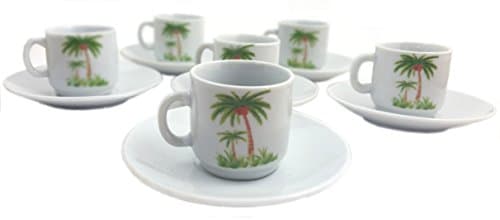 Cuban EXPRESSO Coffee Cup. Casita Coffee SET of 6. (Palms)