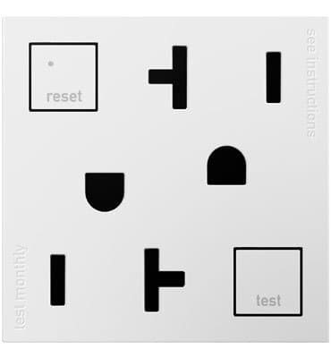 Legrand adorne Tamper-Resistant Self-Test Electrical GFCI Outlet, 20A, White Finish, 4-Pack, AGFTR2202W4-4PK
