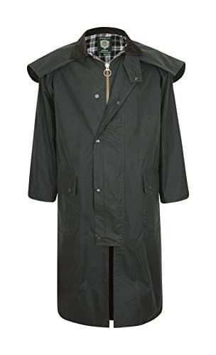 Unisex Premium Quality Lined Waxed Cape Long RainCoat Made in UK