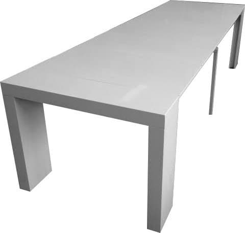 Transformer Extendable Dining Table, Expands from Console Table to Large Dining Table Seating 10 (Glazed white)