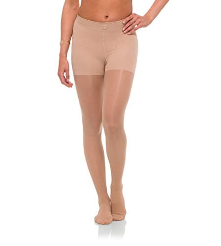 Pantyhose Collection, 20-30mmHg Sheer Closed Toe 276 (Large, Natural)