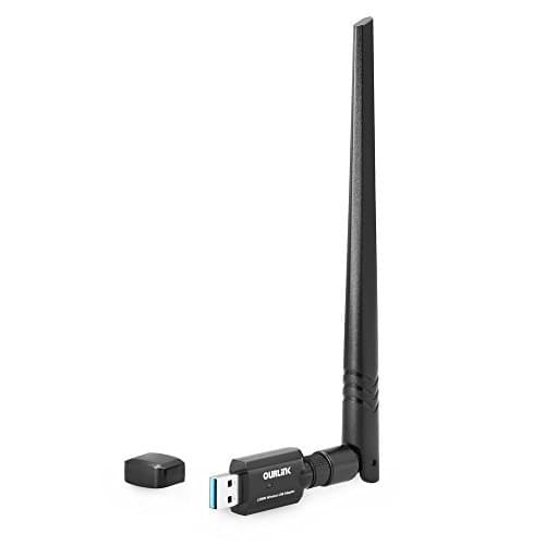 1200Mbps 802.11ac Dual Band (5.8GHz/867Mbps+2.4GHz/300Mbps) Wireless Network Adapter USB Wi-Fi Dongle Adapter with 5dBi Antenna Support Win Vista,Win 7,Win 8.1, Win 10,Mac OS X