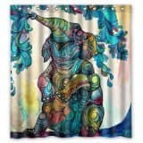 Astephanie 60X74inch Shower Curtain Charaterizing Various Elephants