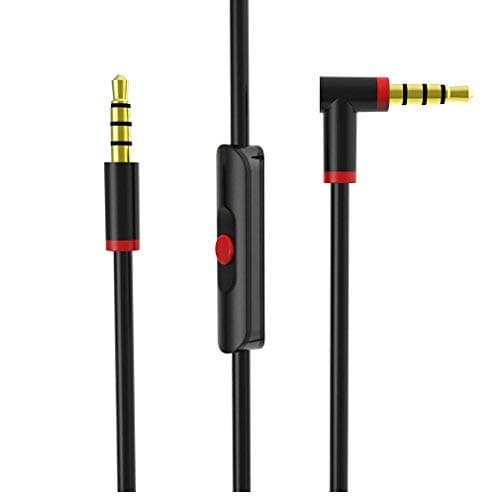 Haoos New 2.0 Version Replacement Cable for Beats by Dr. Dre Headphone Solo 2/3 HD/Studio/Pro/Detox/Wireless,Cord Extension with Talk Control Compatible for Samsung S8 LG G6 iPhone6S(White)