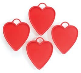 Red Heart Shaped Balloon Weights For Latex & Mylar Foil Balloon 10pk