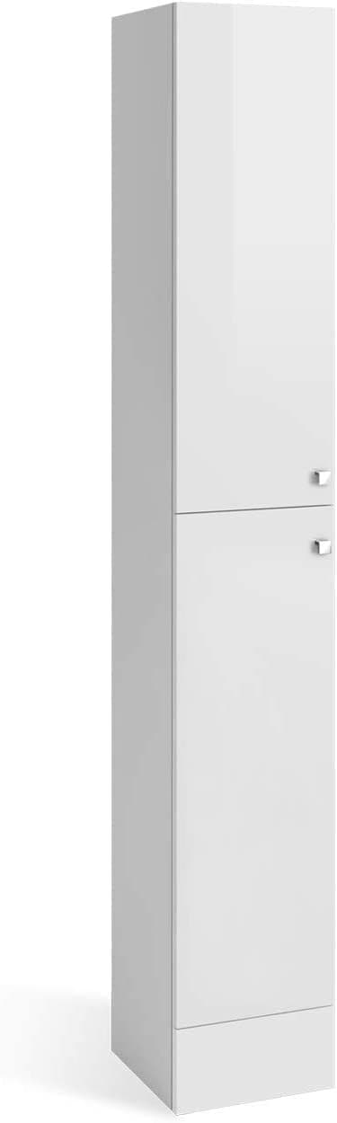 1900x300mm Harper Gloss White Tall Storage Cabinet - Floor Standing