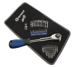 Kobalt 20-piece Double-Drive Ratchet Set with Bonus 50-piece Bit Set and Pouch #0172851