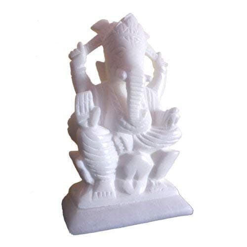 5" White Indian Marble Stone Pooja Puja Ganesh Ganesha Ganpati Ganapati Murti Idol