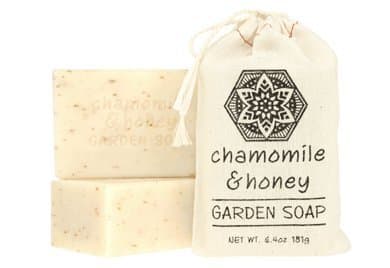 Greenwich Bay Set of 2 - CHAMOMILE HONEY Exfoliating Garden Shea & Cocoa Butter Soap 181g In Cloth Sack (6.4 oz each)