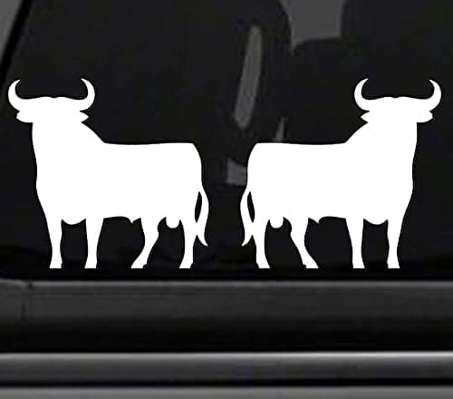 Signage Cafe Two Pack - Spanish Osborne Bull Torro - Vinyl car Truck Racing Sticker Decal 5.5" x 5.25" White SPNBULL2PK