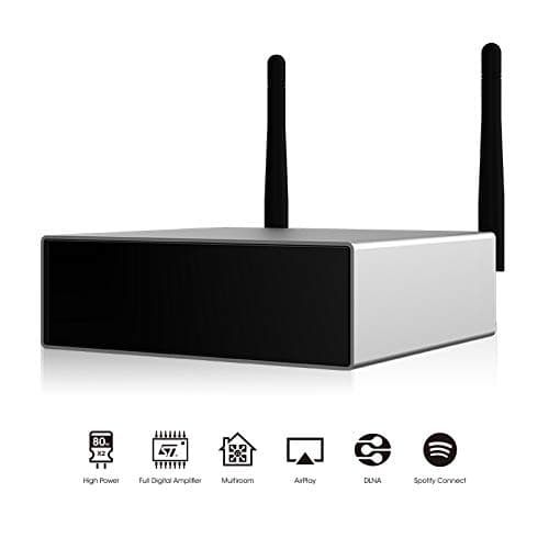 Hi-Fi Amplifier Receiver WiFi & Bluetooth Stereo Audio Compact Home Digital Music System with Wireless Streaming | Multi-Room sync | MP3/USB/SD Readers | Remote Control | for Speakers via DLAN Connect