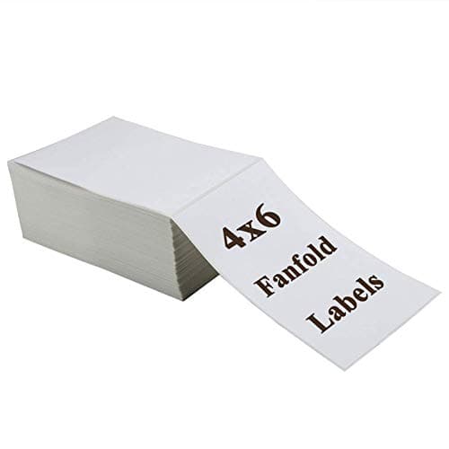 RyhamPaper 4" x 6" Direct Thermal Fanfold Labels - White, 1000 Labels