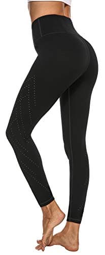 Women’s High Waist Yoga Pants with Pockets, 4 Way Stretch Non See-Through Tummy Control Leggings with Breathable Hole