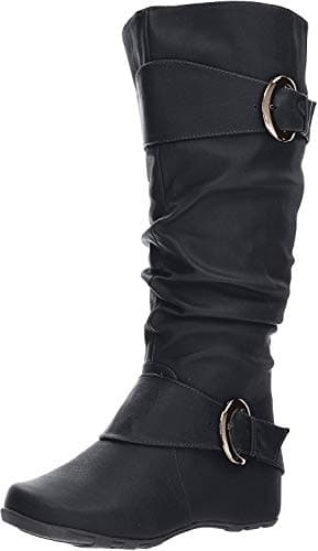 Brinley Co Women's Hilton-wc Slouch Boot, Black Wide Calf, 7.5 M US
