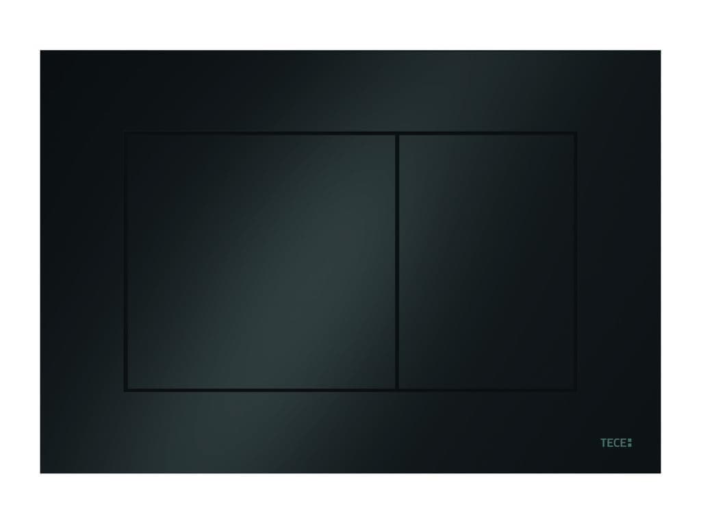 Now 9240403 Toilet Flush Plate with Two Flush Mechanisms and Top and Front Operated Black