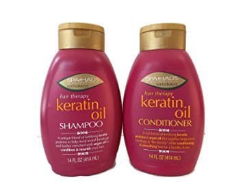 Hair Therapy Keratin Oil Shampoo and Conditioner Bundle Set - 2 Items: Shampoo 14oz. And Conditioner 14oz.