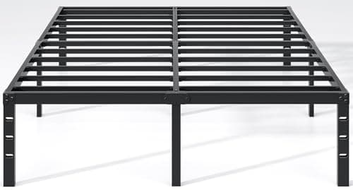 NEW JETO Metal Bed Frame-Simple and Atmospheric Metal Platform Bed Frame, Storage Space Under The Bed Heavy Duty Frame Bed, Durable King Size Bed Frame, Suitable for Bedroom, King