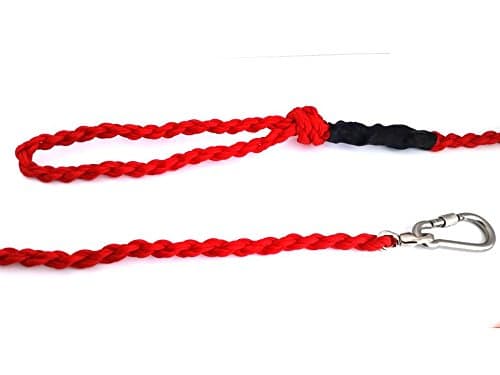 Paracord Rope Dog Leash With Lock and Swivel Carabiner - Dogorado Handmade Dog Leads - The Pack Leader Red 4ft