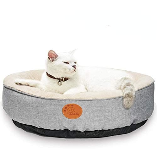 HACHIKITTY Washable Donut Cat Bed Round, Cat Beds Indoor Cats Medium, Small Cat Bed Machine Washable
