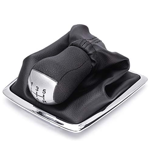 AAlamor MOMOALA 5 Speed Gear Shift Knob Stick Lever Gear Shift Cover compatible with compatible with d Focus MK II 05-08 - Silver