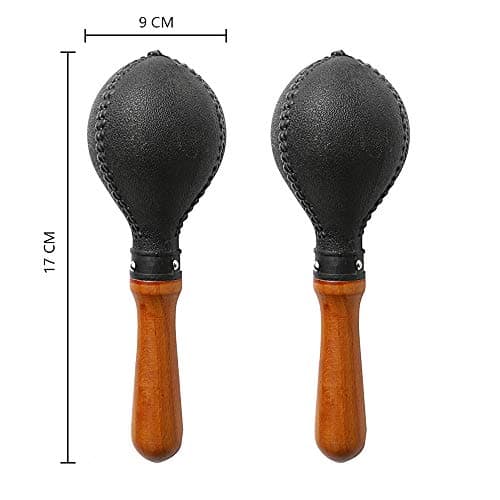 Percussion Maracas Pair of Shakers Rattles Sand Hammer Percussion Instrument with ABS Plastic Shells and Wooden Handles for Live Performances and Recording Sessions