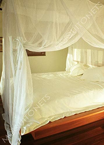 Mosquito NET Bed Canopy | Queen Size Bed Net | Easy Care Machine Washable Cotton Mosquito Netting | Secure Insect Protection with The Designer Mosquito net
