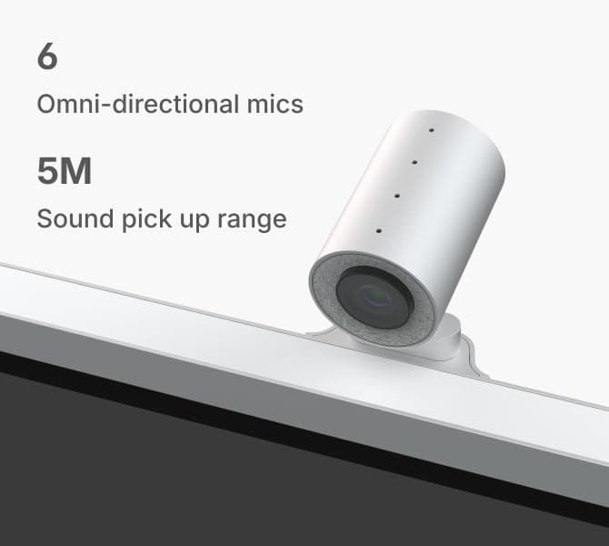 Vibe Smart Camera Smart Whiteboard, 4K Meeting Room Video Camera, 6 Microphones, Wide Field of View 142°, AI-Powered Tracking & Auto Framing