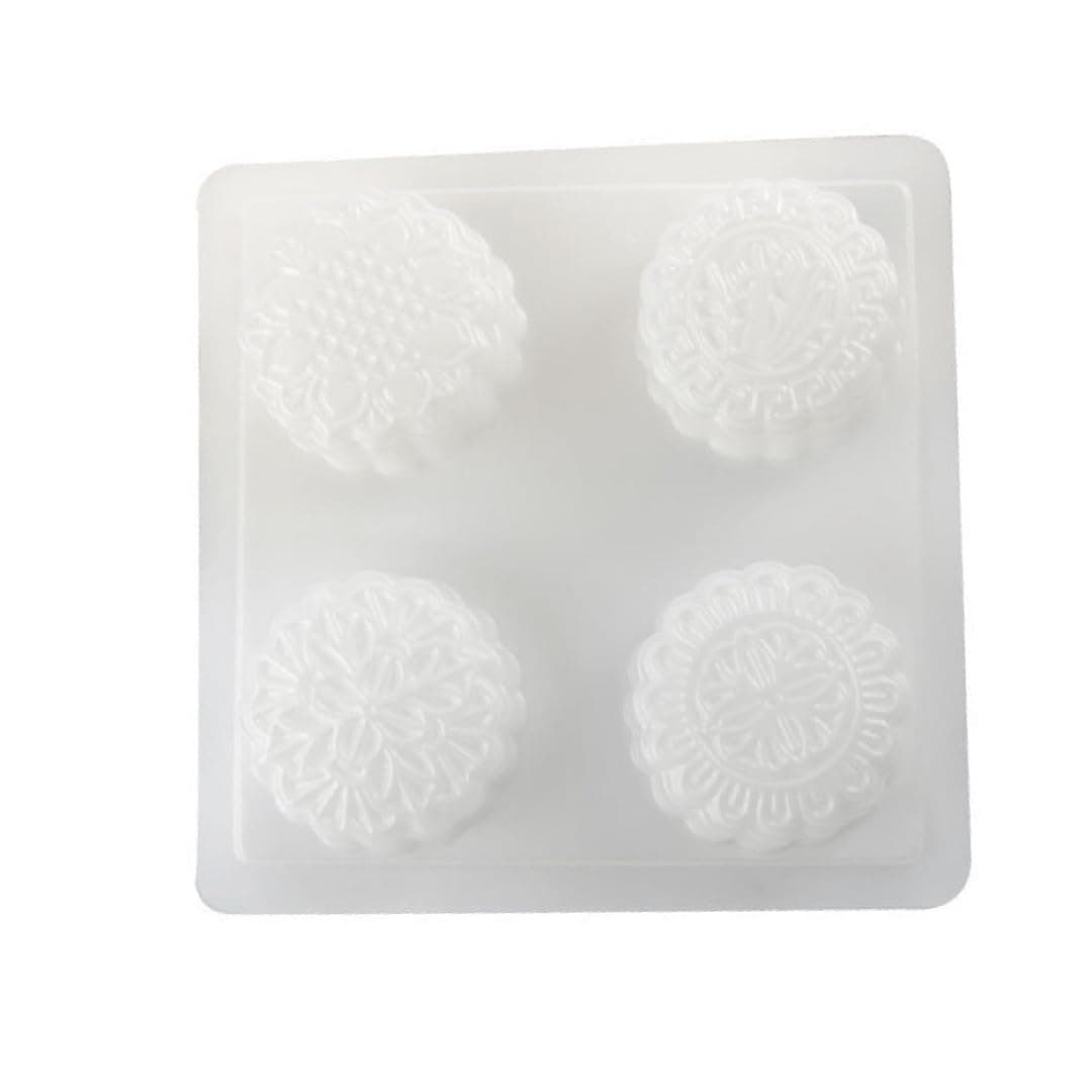 “Giftshop12” Plastic Mooncake Jelly Pudding Chocolate Soap Mold Floral Patterns Size Large