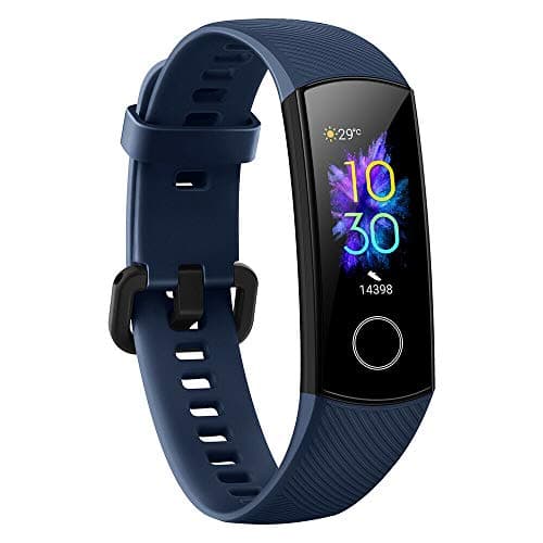luckyruby Honor Band 5 Smart Bracelet 0.95" AMOLED Screen Blood Oxygen TruSleep Monitoring TruSeen 3.0 Real-TIME Heart Rate 50 Meters Waterproof Fitness Tracker (Blue)