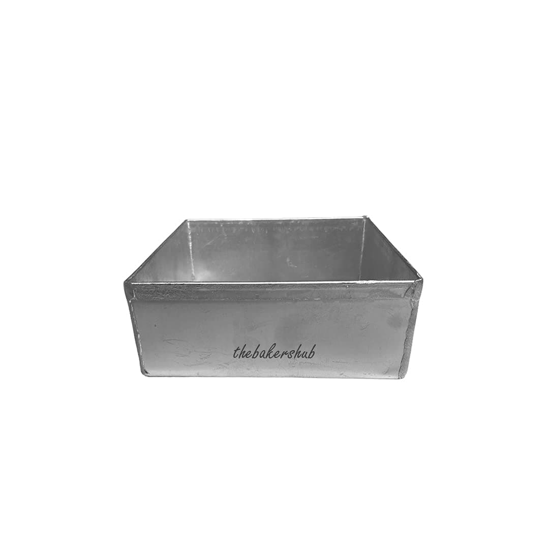 Aluminium Square Cake Mould Tin Brownie Tray Bakeware Baking Pan 8 inch Width and 2 inch Height for 1 kg Cake Mould for OTG and Microwave Oven