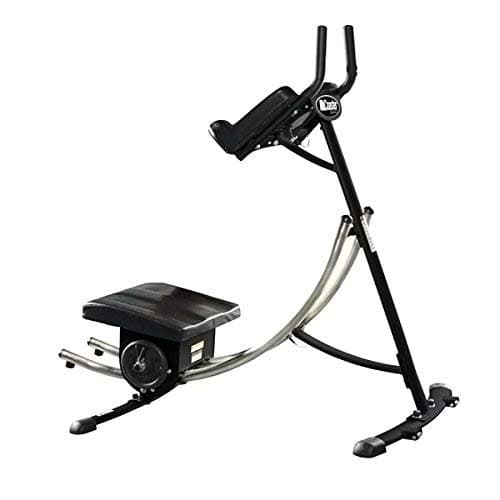 Ab Coaster Black – Upgraded Stainless Steel Rails, Workout Mat and Weight Set Included, 6 Pack Exercise Machine for Home