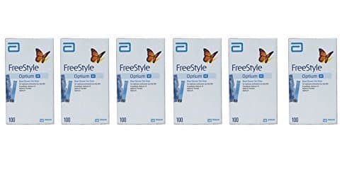 Pack of 6 - Abbott Freestyle Optium H Glucometer Strips 100 Strips by Abott