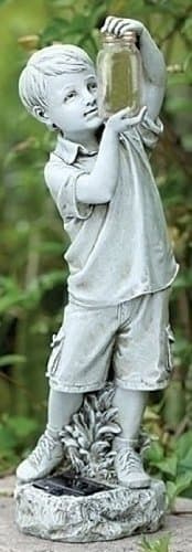 Roman Child Garden Statues with Solar Light [DS 60489]