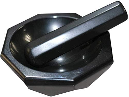 Johnson Tools Original Black Agate Mortar and Pestle/Meena Kharal Set (Kala Hakeek Kharal) (3 Inch)