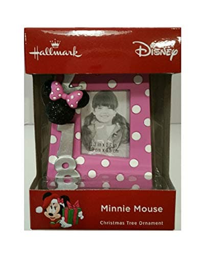 2018 Hallmark Minnie Mouse Polka Dot Photo Holder Christmas Tree Ornament