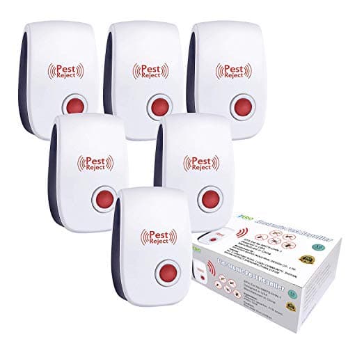 Ultrasonic Pest Repeller 6 Pack, Electronic Indoor Pest Ultrasonic Repeller Plug in, Pest Control for Home Warehouse Living Room