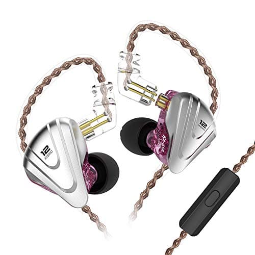 KZ ZSX Phenomenal 5BA+1DD 12 Unit Hybrid Technology Earphones 0.75mm 2 Pin Detachable Cable (with Mic, Purple)