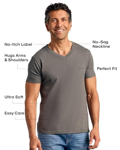 True Classic Mens V Neck T Shirts – Cotton V Neck Shirts for Men, V-Neck Mens T-Shirts and Undershirts for Men Pack/Singles