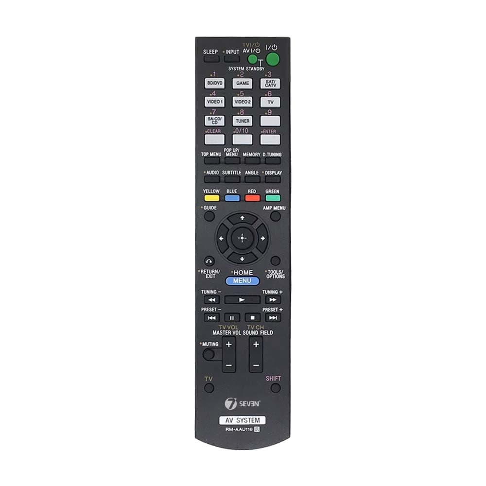 7SEVEN® Compatible for Sony Home Theatre Remote Control Original RM-AAU116 Model Suitable for AV Systems and Amplifiers - Match Exactly with Each Keys
