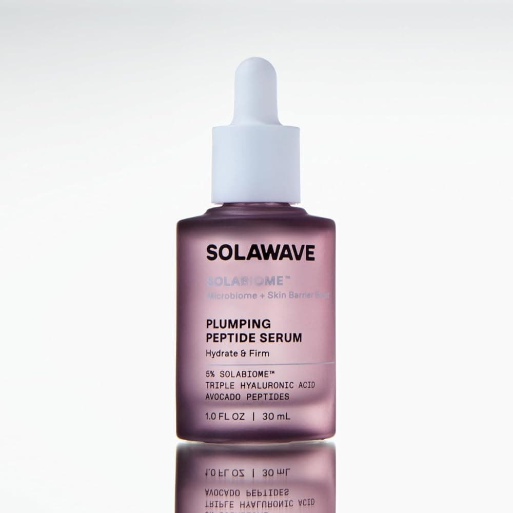 Solawave Plumping Peptide Lifting Serum with Triple Hyaluronic Acid, Probiotics, Avocado Vegan Peptides for Collagen and Radiant Complexion - Anti-Aging Preventative for All Skin Types (1 FL OZ)