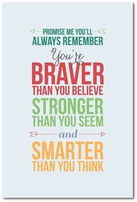 Sign City Promise Me You'll Always Remember You're Braver Than You Believe, Stronger Than You Seem and Smater Than You Think