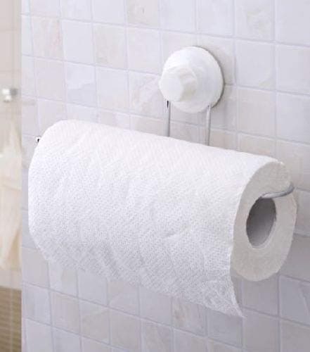 Zonku New Stainless Steel Towel Napkin Holder Sucker Towel Rack Kitchen Tissue Holders Toilet Paper Holder Suction Cup- Silver